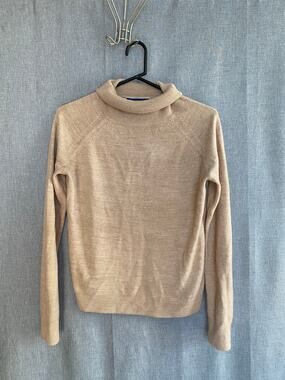 Karen Scott Women Medium Beige Oatmeal Turtleneck Sweater Long Sleeve Soft Knit
